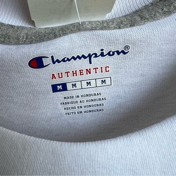 NWT Champion Authentic Men’s White Jersey Tee, Medium - Picture 4 of 7